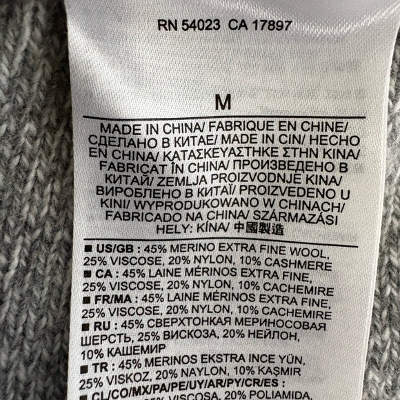 Banana Republic Cashmere Blend Wool Sweater Gray M - Picture 6 of 6